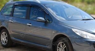 Дефлекторы окон (ветровики) Peugeot 307 Wagon 2002-2008"EuroStandard" (Пежо 307) Кобра Тюнинг